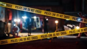 A murder scene at night. A Minneapolis police shooting lawyer can help get justice for dangerous police misconduct.