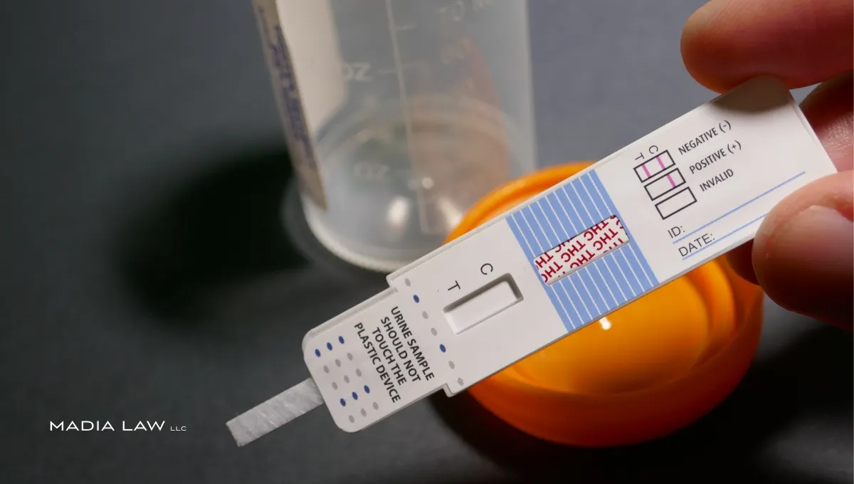 Marijuana testing kit showing result